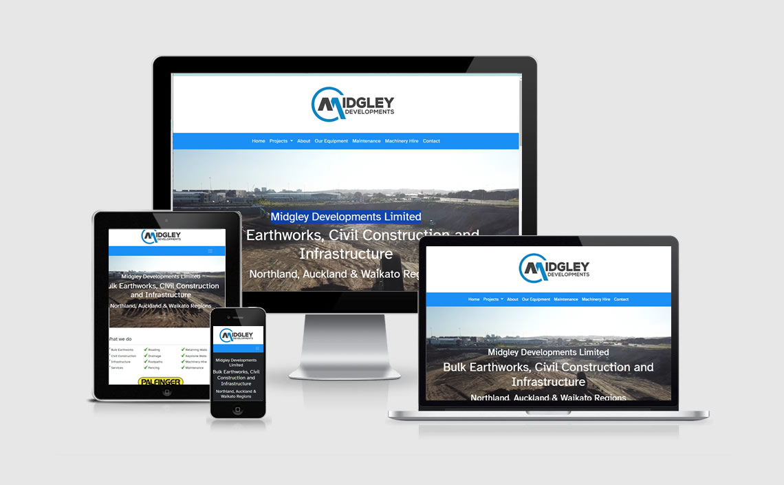 Responsive website development for Midgley Developments Limited