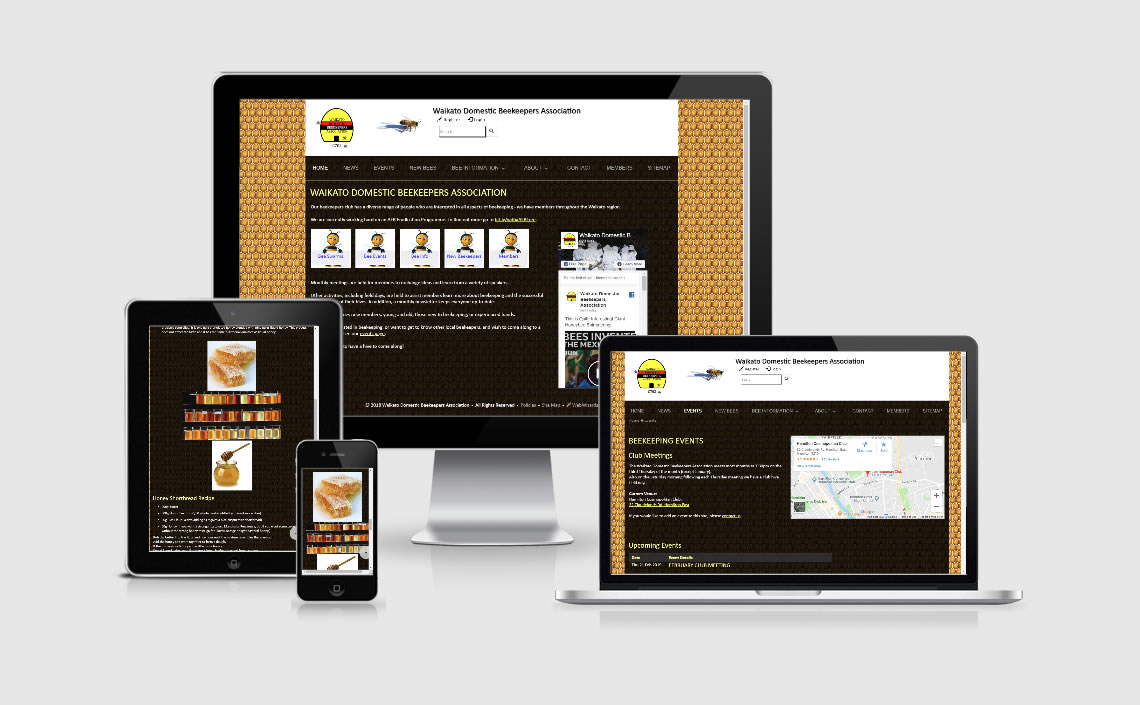 Responsive website development for Waikato Domestic Beekeepers Association